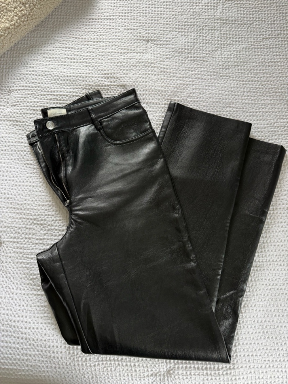 Aritzia Black Faux Leather Pants